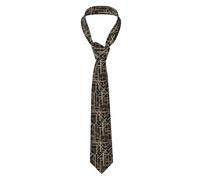Poadnly Art Deco Style Geometric Pattern Two Side, Neckties Mens Ties Polyester Novelty Skinny Tie For Wedding Party