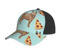 Poadnly Australian Cattle Dog Blue and Red Heelers and Pizzas,Baseball Cap Adjustable Classic Dad Hats Trucker Hats
