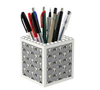 Poadnly Australian Shepherd Blue Merle Dog Simple Grey, Pen Pot Pencil Holder for Office Home School, Compact Desk Organiser for Office Stationery
