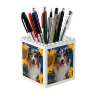 Poadnly Australian Shepherd, Pen Pot Pencil Holder for Office Home School, Compact Desk Organiser for Office Stationery