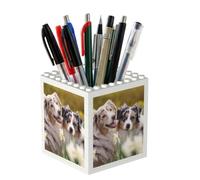 Poadnly Australian Shepherdch, Pen Pot Pencil Holder for Office Home School, Compact Desk Organiser for Office Stationery