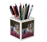 Poadnly Australian Shepherdch, Pen Pot Pencil Holder for Office Home School, Compact Desk Organiser for Office Stationery