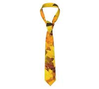 Poadnly Autumn Colors Fall Leaves, Neckties Mens Ties Polyester Novelty Skinny Tie For Wedding Party