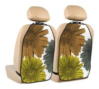 Poadnly Autumn Modern Colors Gerbera Daisies Floral,2 Pack Car Seat Kick Mats Back Seat Protector Durable Back Seat Organiser