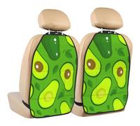 Poadnly Avocado On Green Food And Drink,2 Pack Car Seat Kick Mats Back Seat Protector Durable Back Seat Organiser