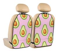 Poadnly Avocado Print Pink,2 Pack Car Seat Kick Mats Back Seat Protector Durable Back Seat Organiser