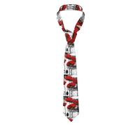 Poadnly Beautiful Poppy Flower Ink Printing, Neckties Mens Ties Polyester Novelty Skinny Tie For Wedding Party