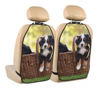 Poadnly Bernese Mountain Dog Puppies,2 Pack Car Seat Kick Mats Back Seat Protector Durable Back Seat Organiser