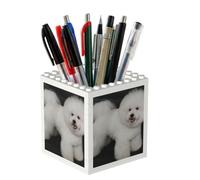 Poadnly Bichon Frise White Dogs Pets Dogs Bichon Frise, Pen Pot Pencil Holder for Office Home School, Compact Desk Organiser for Office Stationery