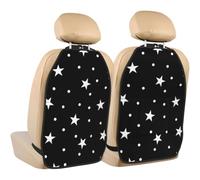 Poadnly Black And White Polka Dot And Star,2 Pack Car Seat Kick Mats Back Seat Protector Durable Back Seat Organiser