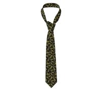Poadnly Black And Yellow Trombone, Neckties Mens Ties Polyester Novelty Skinny Tie For Wedding Party