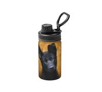 Poadnly Black German Shepherd Dog Printed,12 Oz Insulated Water Bottle Stainless Steel Coffee Mug Vacuum Tumbler Water Flask