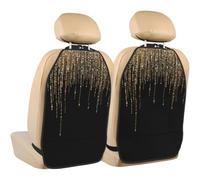 Poadnly Black Gold Sparkly Glitter Fringe,2 Pack Car Seat Kick Mats Back Seat Protector Durable Back Seat Organiser