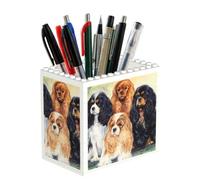Poadnly Black Golden Cavalier King Charles Spaniel, Pen Pot Pencil Holder for Office Home School, Compact Desk Organiser for Office Stationery
