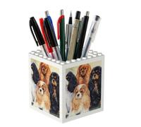 Poadnly Black Golden Cavalier King Charles Spaniel, Pen Pot Pencil Holder for Office Home School, Compact Desk Organiser for Office Stationery