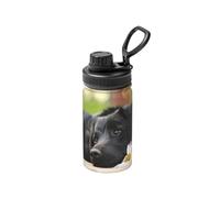 Poadnly Black Labrador Chamomile Black Retriever Dogs,12 Oz Insulated Water Bottle Stainless Steel Coffee Mug Vacuum Tumbler Water Flask