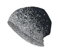 Poadnly Black Silver Glitter Diamond Sparkly,Skull Cap Knitted Hat Polyester Balaclava Slouchy Beanie Hat Running Hat