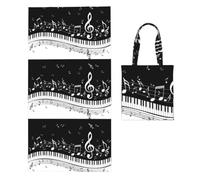 Poadnly Black White Music Note, 2 in 1 Packable Towel Bag, Beach Towels with Tote Bag for Travel Holiday Camping