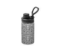 Poadnly Black White Snake Skin Printed,12 Oz Insulated Water Bottle Stainless Steel Coffee Mug Vacuum Tumbler Water Flask