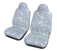 Poadnly Bling Silver Printed Glitter,Car Seat Cover Front Seat Covers/Protectors For Car 2pcs