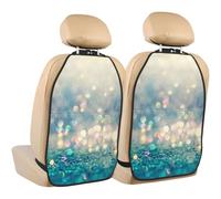 Poadnly Blue Golden Bokeh Glitter Polka Dots Glitter,2 Pack Car Seat Kick Mats Back Seat Protector Durable Back Seat Organiser