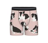 Poadnly Border Collie Dog,Mens Boxer Briefs Novelty Underwear Soft Polyester Underpants,M