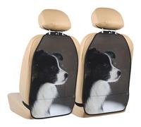 Poadnly Border Collie Dog Spotted Snow,2 Pack Car Seat Kick Mats Back Seat Protector Durable Back Seat Organiser