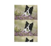Poadnly Border Collie Lawn Black Border Collie Pets,Waffle Tea Towels Kitchen Drying Dish Towels Absorbent Dish Cloth 41 x 66 cm