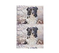 Poadnly Border Collie Winter Snow White Black Dogs,Waffle Tea Towels Kitchen Drying Dish Towels Absorbent Dish Cloth 41 x 66 cm