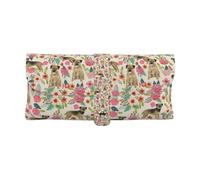 Poadnly Border Terrier Florals Cream, Portable Eyewear Case Soft Eyeglasses Bag Anti-Scratch Spectacles Sleeve Pu Leather Sunglasses Case