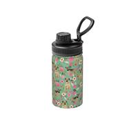 Poadnly Border Terrier Florals Dog Breed,12 Oz Insulated Water Bottle Stainless Steel Coffee Mug Vacuum Tumbler Water Flask