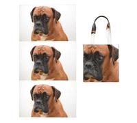Poadnly Boxer Dog With Sad Face, 2 in 1 Packable Towel Bag, Beach Towels with Tote Bag for Travel Holiday Camping