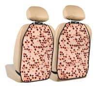 Poadnly Brown Beige Pink Coral Orange,2 Pack Car Seat Kick Mats Back Seat Protector Durable Back Seat Organiser