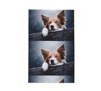 Poadnly Brown Border Collie Bokeh God With Yellow Eyes,Waffle Tea Towels Kitchen Drying Dish Towels Absorbent Dish Cloth 41 x 66 cm