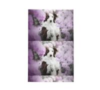 Poadnly Brown Border Collie Spring Dogs With Flowers,Waffle Tea Towels Kitchen Drying Dish Towels Absorbent Dish Cloth 41 x 66 cm