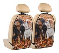 Poadnly Cavalier King Charles Spaniel Autumn Puppies,2 Pack Car Seat Kick Mats Back Seat Protector Durable Back Seat Organiser
