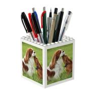 Poadnly Cavalier King Charles Spaniel, Pen Pot Pencil Holder for Office Home School, Compact Desk Organiser for Office Stationery