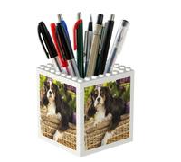 Poadnly Cavalier King Charles Spaniel, Pen Pot Pencil Holder for Office Home School, Compact Desk Organiser for Office Stationery