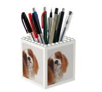 Poadnly Cavalier King Charles Spaniel, Pen Pot Pencil Holder for Office Home School, Compact Desk Organiser for Office Stationery