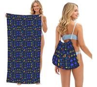 Poadnly Chemistry Experiment, 2 in 1 Packable Towel Bag, Beach Towels with Drawstring Backpack for Travel Holiday Camping