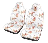 Poadnly Chihuahua Cute Dogs And Bowl,Car Seat Cover Front Seat Covers/Protectors For Car 2pcs