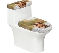 Poadnly Chihuahua Dog,Toilet Lid Covers Reusable Set of 2 Tank Lid Covers, Dust Splash Resistant for Bathroom Decor