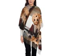 Poadnly Cockapoo Beige Curly Dogs Pets Dogs, Large Soft Cashmere Feel Shawls Wraps Women Fringed Scarf Light Stole 197x72 cm