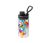 Poadnly Colored Splashes All Over The Soccer,12 Oz Insulated Water Bottle Stainless Steel Coffee Mug Vacuum Tumbler Water Flask