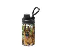 Poadnly Colorful Cute Pet German Shepherd Dog,12 Oz Insulated Water Bottle Stainless Steel Coffee Mug Vacuum Tumbler Water Flask