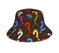 Poadnly Colorful Question Mark, Adult Bucket Hat Sun Hat Night Reflective Running Cap Fisherman Hats