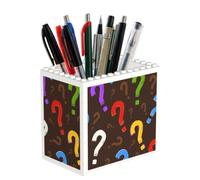 Poadnly Colorful Question Mark, Pen Pot Pencil Holder for Office Home School, Compact Desk Organiser for Office Stationery