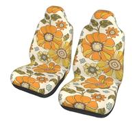 Poadnly Colorful Retro 70S Flower,Car Seat Cover Front Seat Covers/Protectors For Car 2pcs