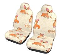 Poadnly Corgi With Bones And Words,Car Seat Cover Front Seat Covers/Protectors For Car 2pcs
