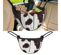 Poadnly Cow Skin Abstract Africa Animal Black, Car Seat Organiser, Drawstring Multi-Purpose Storage Bag for Camping Shopping Travel